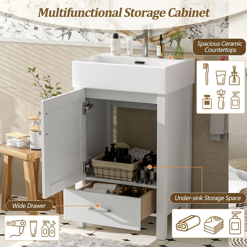 Bathroom Vanity With Sink, Frame And Drawer by HouseOfZazla
