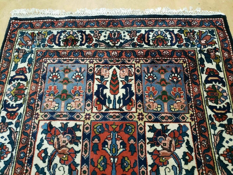 4' X 6' Vintage Handmade Indian Panel Design Wool Rug Veg Dyes by Jewel Rugs