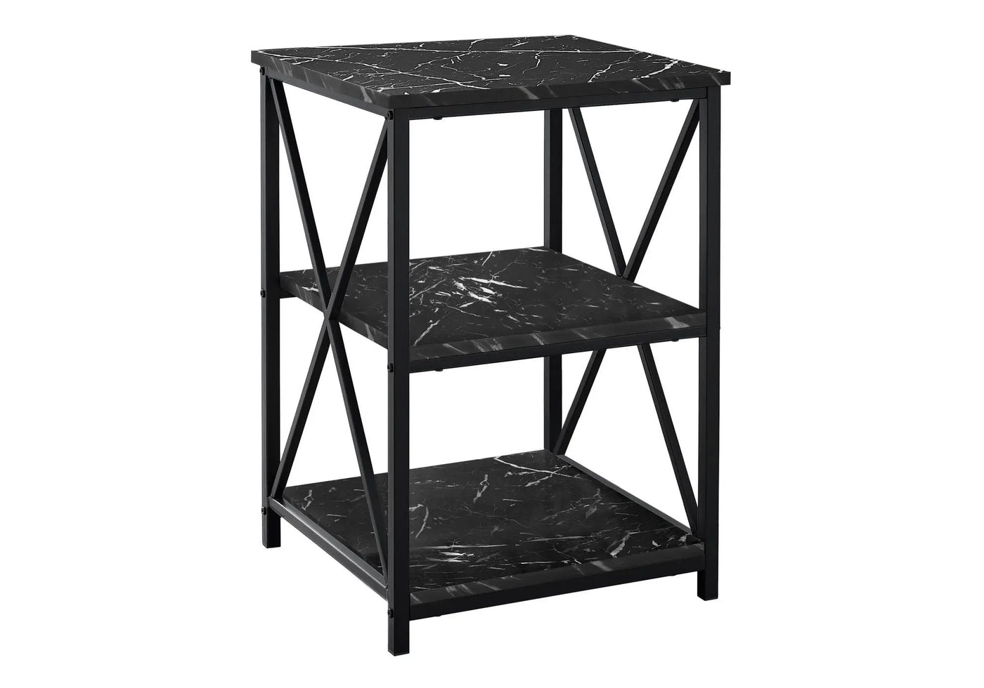 3 Tier Accent Table, Side Marble Look Contemporary & Modern by Unique Piece Furniture