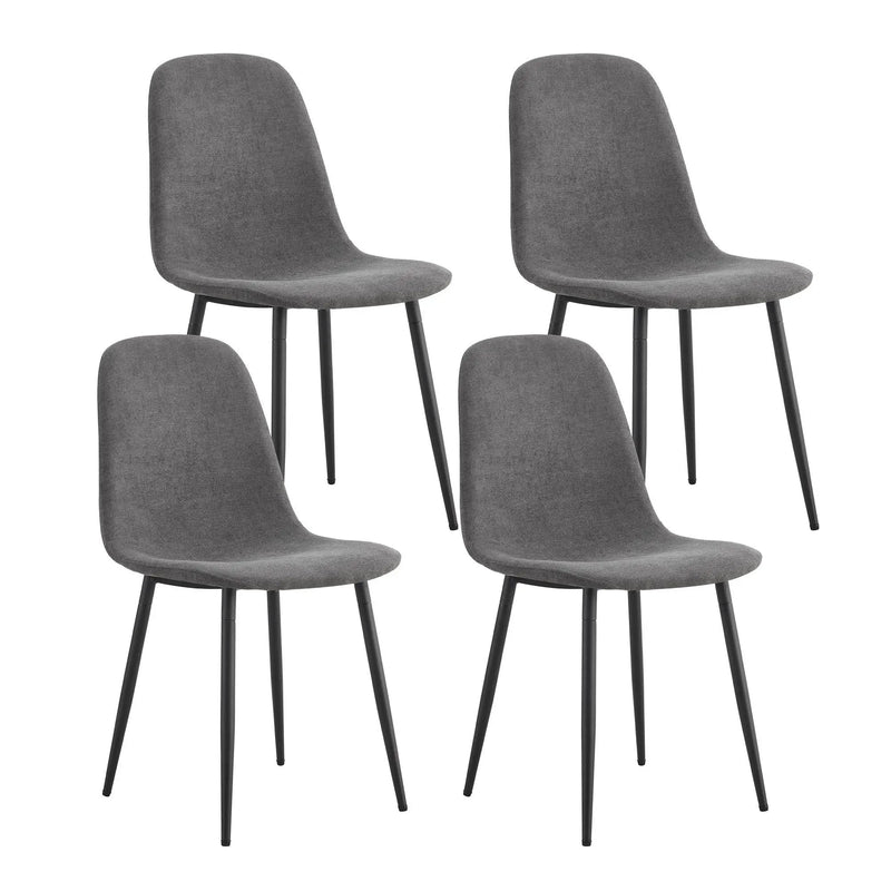Modern Medieval Style Cushioned Side Chairs Set With Metal Legs For Kitchens by HouseOfZazla