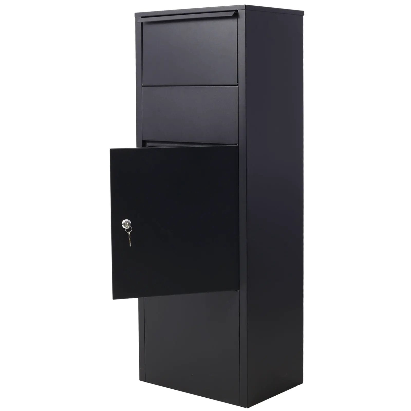 Large Package Delivery Parcel Mail Drop Box With Lockable Storage Compartment Heavy Duty Weatherproof For Express Mail Delivery For Home & Business Use - Black by HouseOfZazla