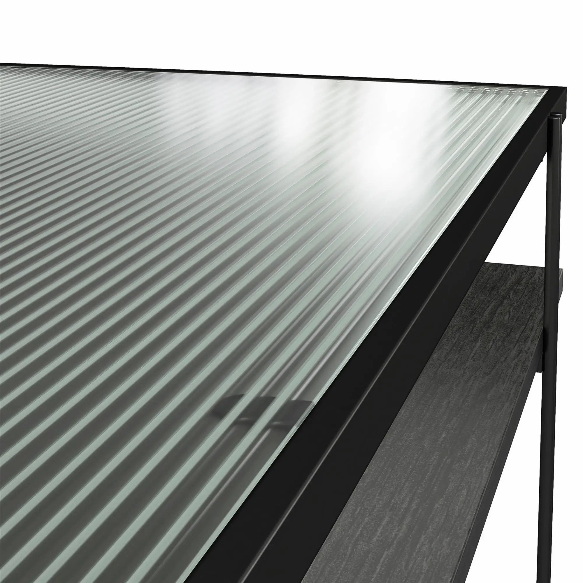 Vance - Computer Desk With Fluted Glass Desktop - Black by Unique Piece Furniture