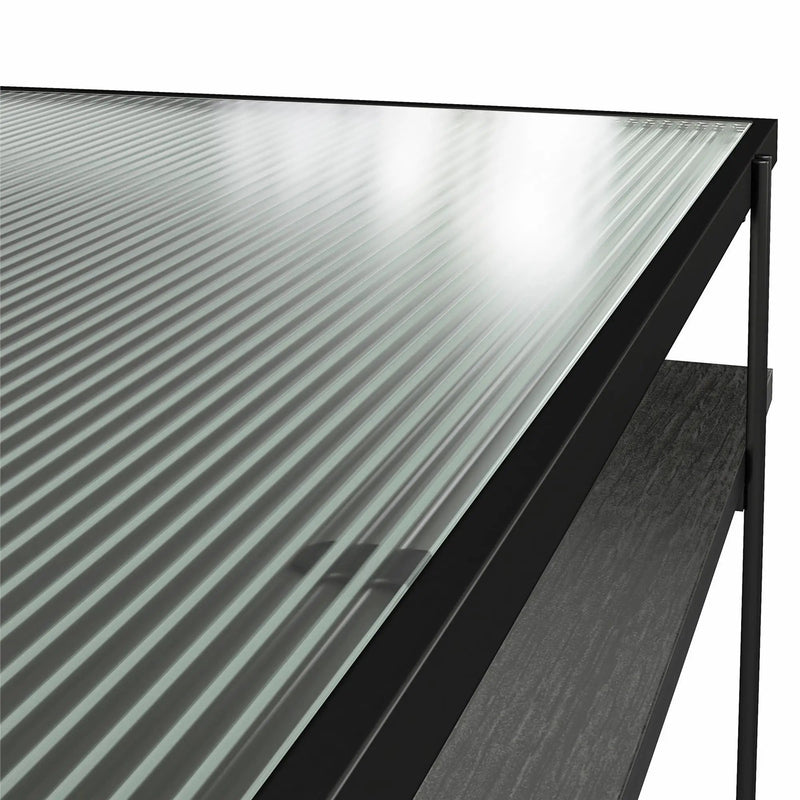 Vance - Computer Desk With Fluted Glass Desktop - Black by Unique Piece Furniture