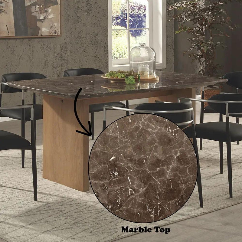 Jaramillo - Dining Table - Marble Top & Natural Finish by Unique Piece Furniture