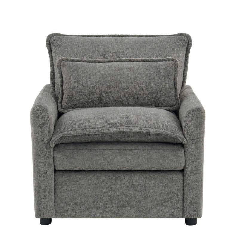 Modern Single Seat Accent Chair With Side Storage Pockets by HouseOfZazla