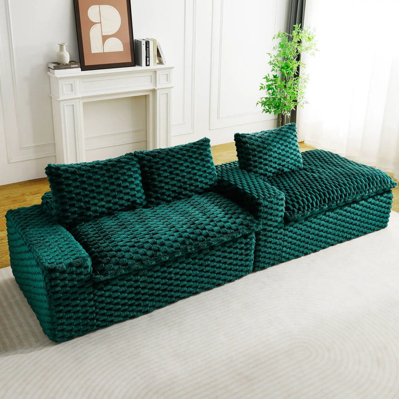 Modular Sofa, Convertible Twin Seat With Chaise Lounge by HouseOfZazla