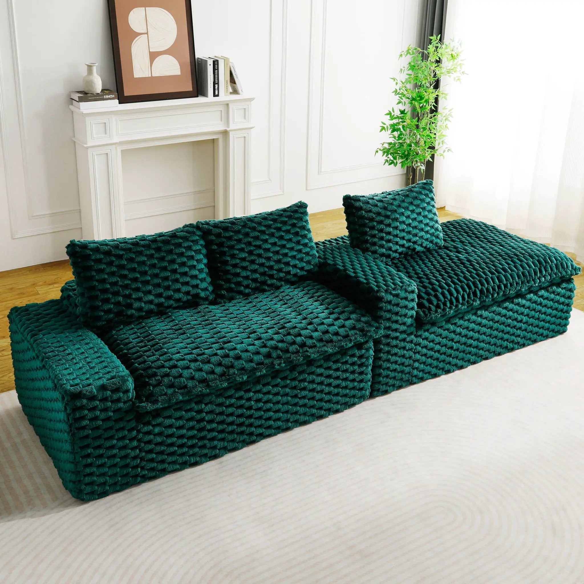 Modular Sofa, Convertible Twin Seat With Chaise Lounge by Unique Piece Furniture