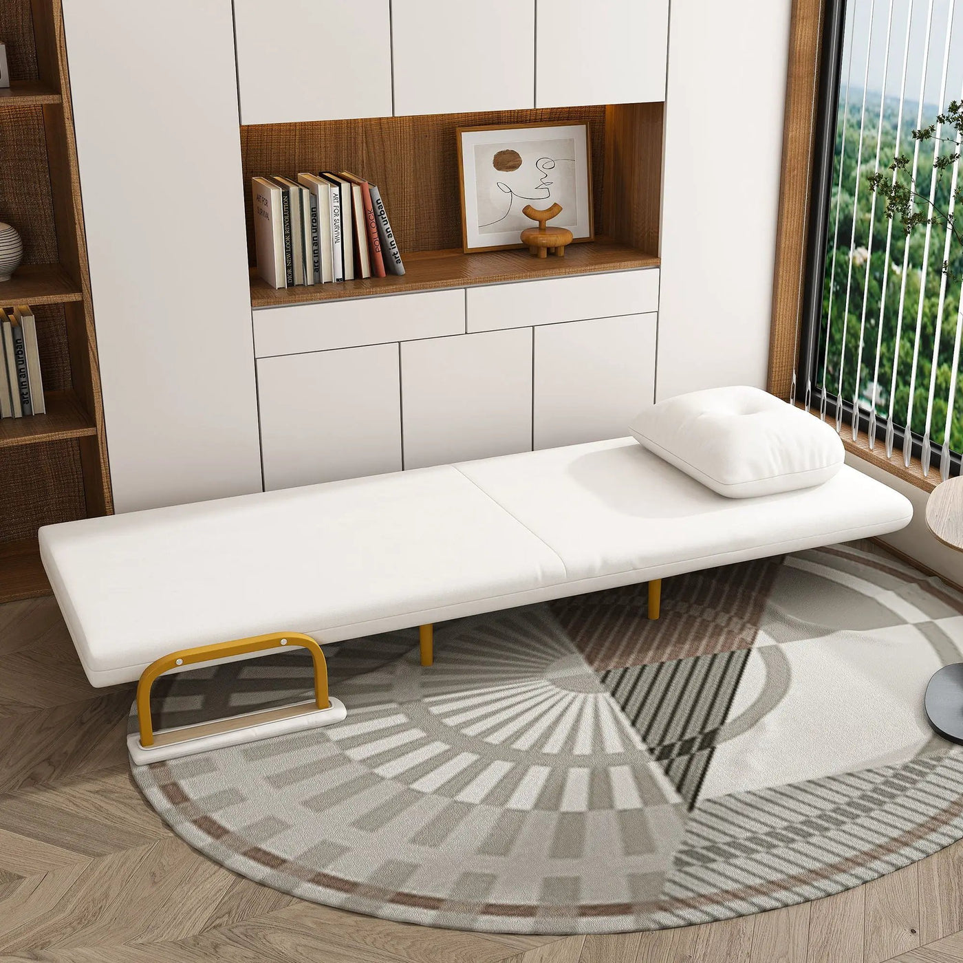 3 In 1 Convertible Folding Sofa Bed With Adjustable Backrest And Pillow by Unique Piece Furniture