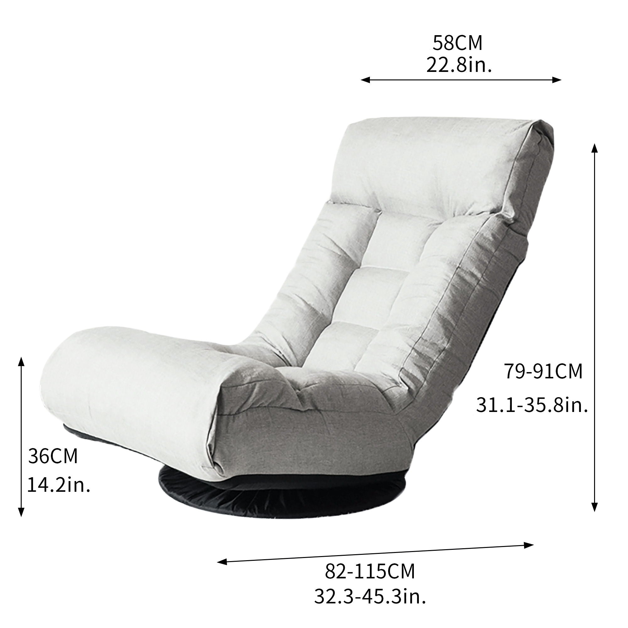 Adjustable Japanese Reclining Floor Chair Sofa With Metal Frame For Living Room by Unique Piece Furniture