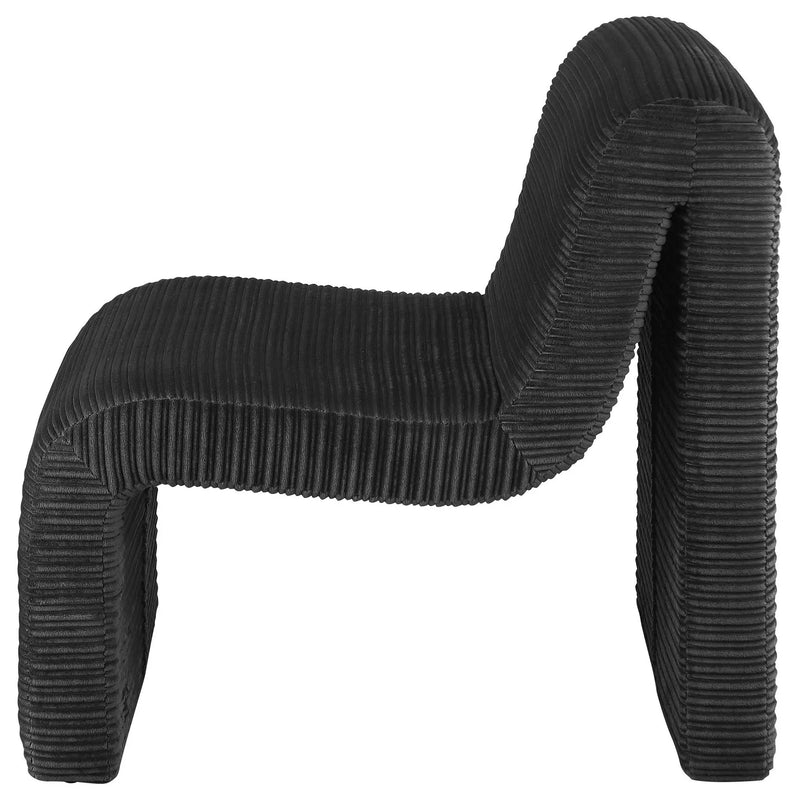 Drayton Upholstered Curved Armless Accent Chair Black by Unique Piece Furniture