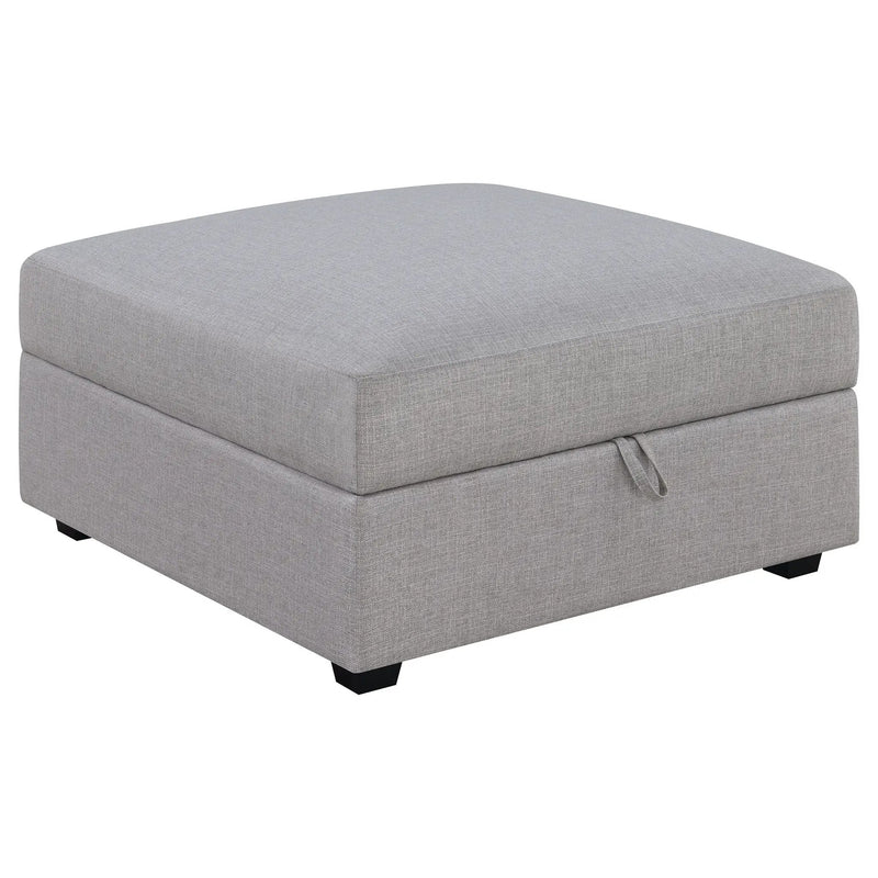 Cambria Square Upholstered Storage Ottoman Grey by Unique Piece Furniture