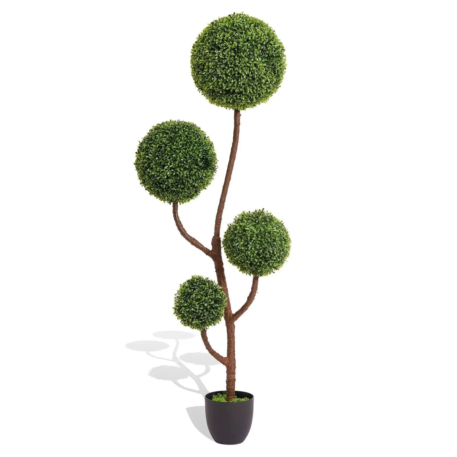 Artificial Boxwood Topiary Tree Triple Ball Shaped Faux Plant 150 Cm - Green by HouseOfZazla
