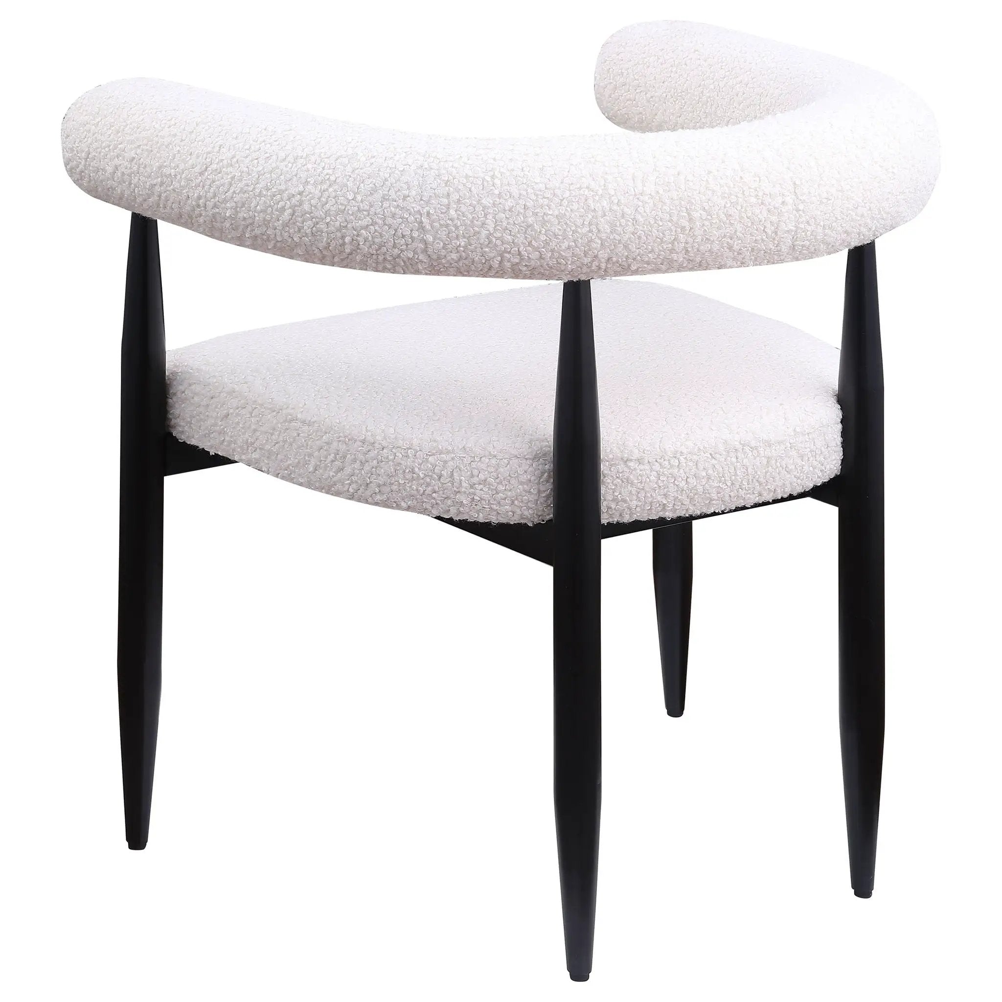 Notting - Upholstered Dining Arm Chair (Set of 2) In And Open C Shaped Backrest - Cream by HouseOfZazla