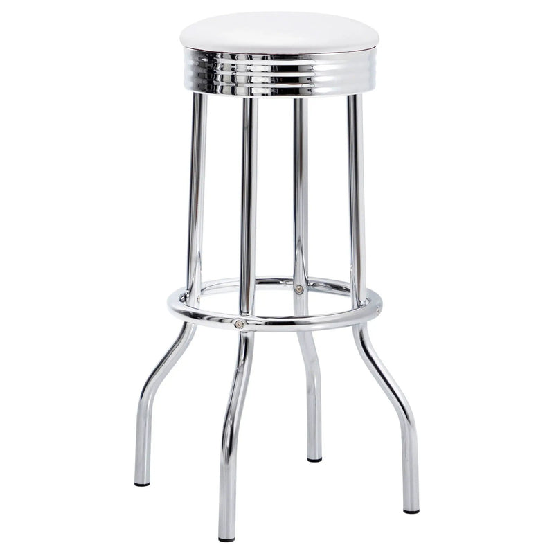 Retro 3-piece Round 1950s Bistro Pub Bar Table Set White by Unique Piece Furniture