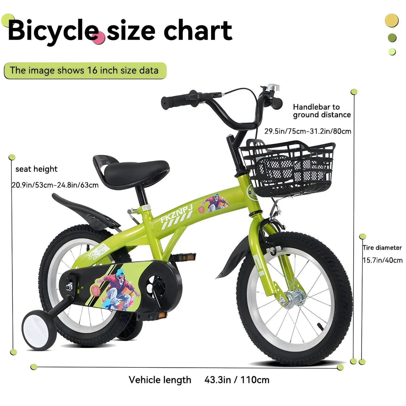 Fkznpj - 16" Sporty Kids Bike With Training Wheels And Stand Adjustable Saddle Suitable For Boys And Girls Aged 4 - 8 Years Tall Height 41 - 46" Available In A Variety Of Colors by HouseOfZazla