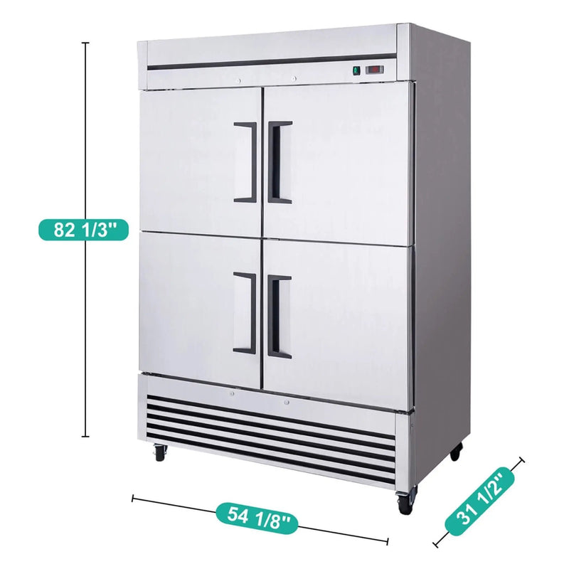 54-Inch 49 Cu.Ft Commercial 6-Shelves Stainless Steel Reach-In Freezer (SAK10247) by SAKSBY WHOLESALE