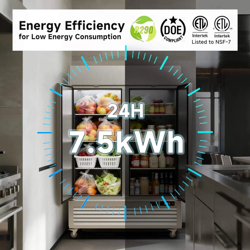54-Inch Commercial 49 Cu.Ft 2-Door WiFi Refrigerator With Smart App Control (SAK10438) by SAKSBY WHOLESALE