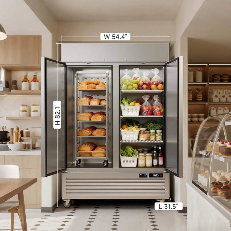 54-Inch Commercial 49 Cu.Ft 2-Door WiFi Refrigerator With Smart App Control (SAK10438) by SAKSBY WHOLESALE