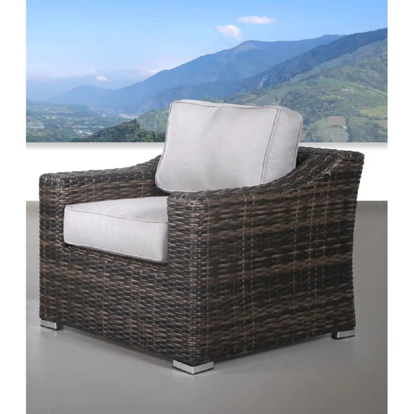 Outdoor Wicker Conversation Set With Cushions, All Weather by Unique Piece Furniture