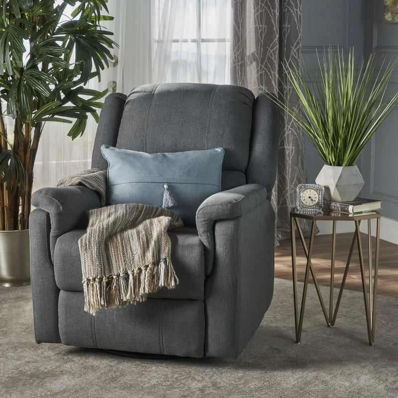 Glider Recliner With Swivel, Manual Reclining Chair by Unique Piece Furniture