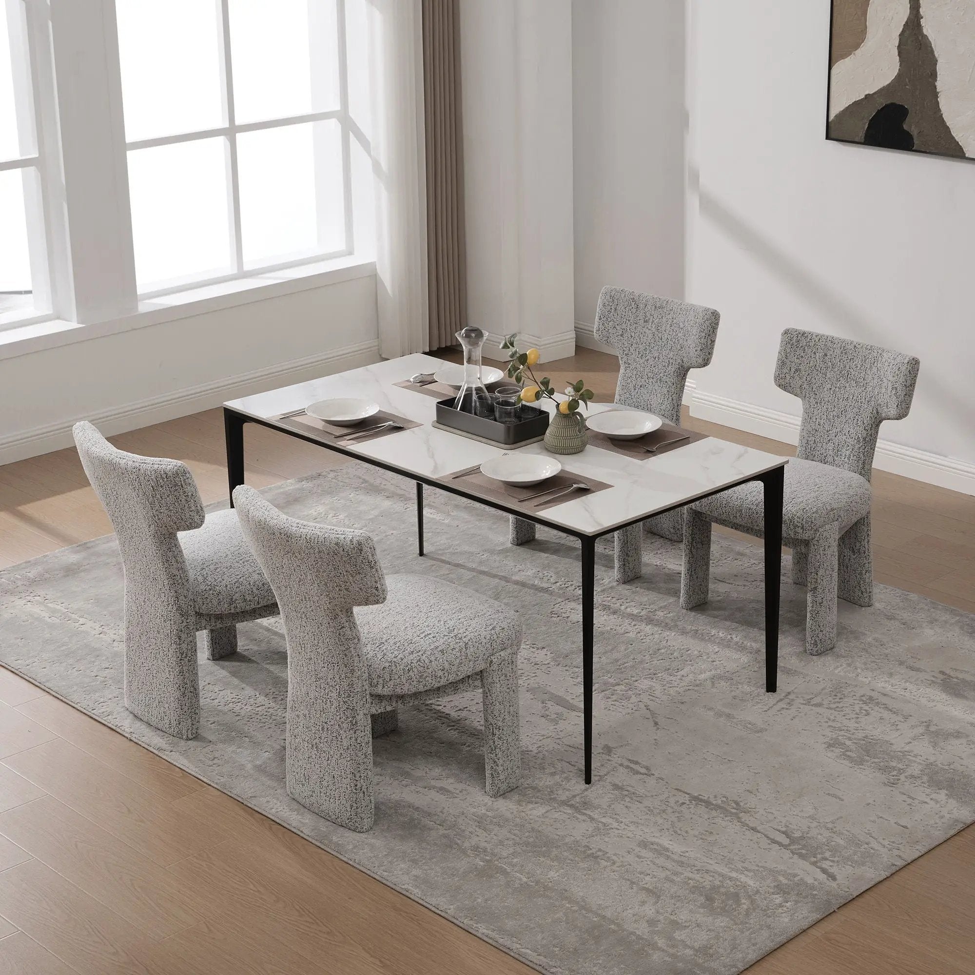 Armless Curved Back Accent Chairs by Unique Piece Furniture