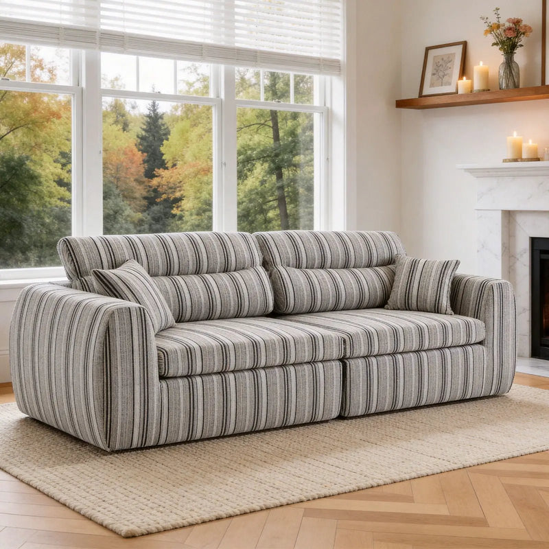 3 Seater, Couch With Throw Pillows For Living Room by Unique Piece Furniture