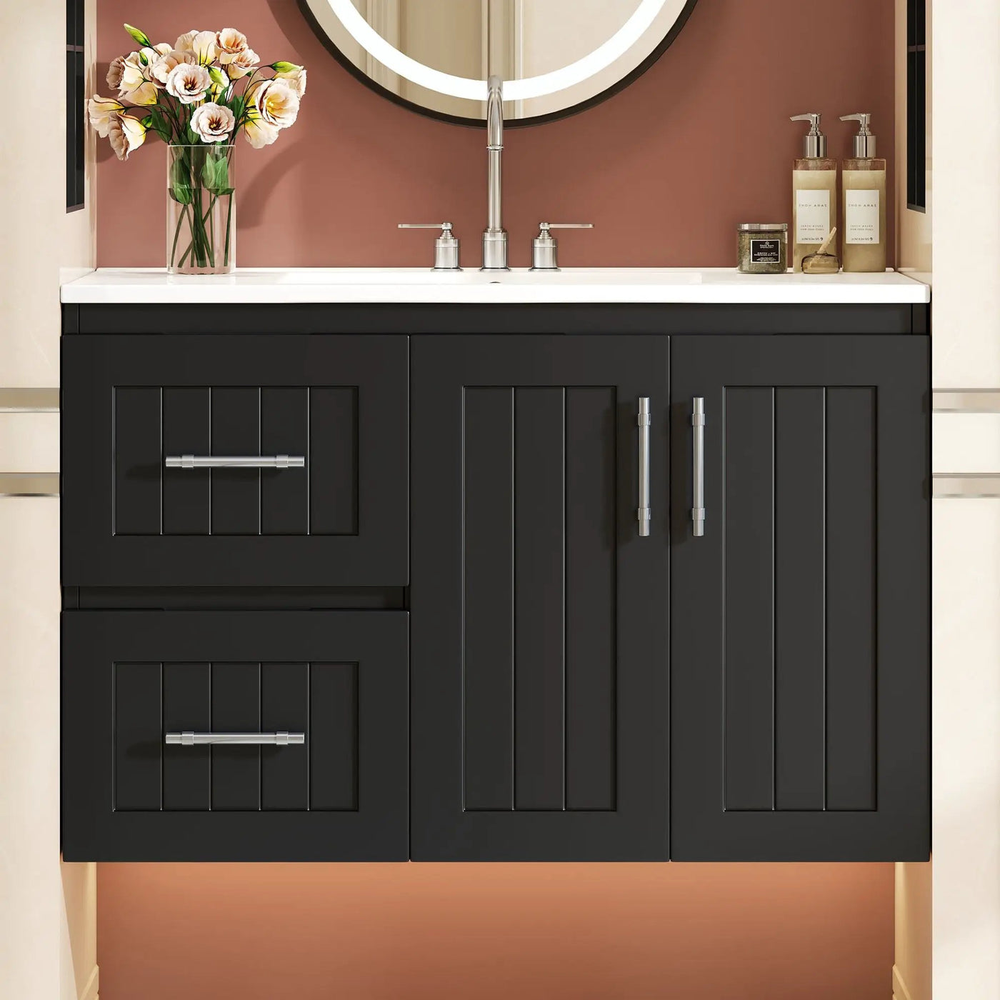 Wall Mounted Bathroom Vanity & Sink, 2 Drawers by HouseOfZazla