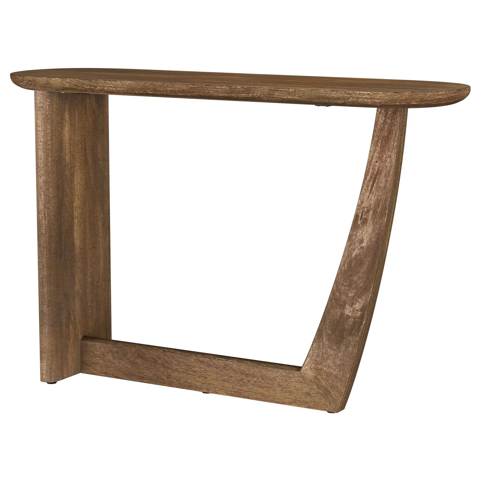 Fletcher Oval Solid Mango Wood Entryway Console Table Brown by Unique Piece Furniture