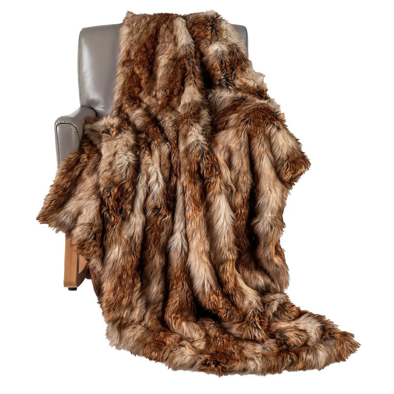 540GSM Soft Plush Fuzzy Luxury Faux Raccoon Fur Blanket for Bed-M by DirectDeals