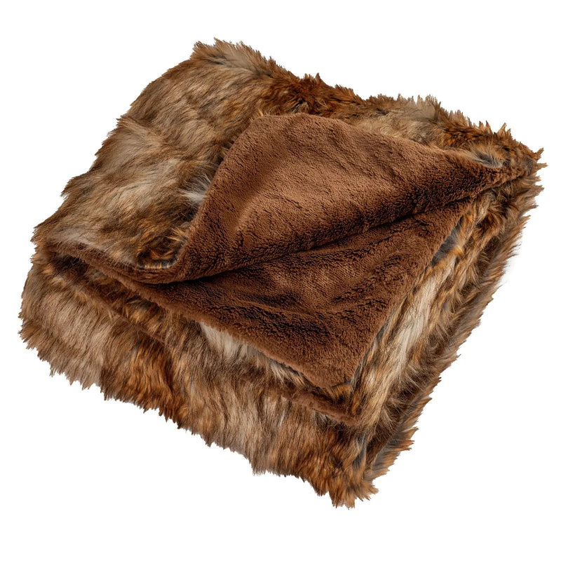 540GSM Soft Plush Fuzzy Luxury Faux Raccoon Fur Blanket for Bed-M by DirectDeals