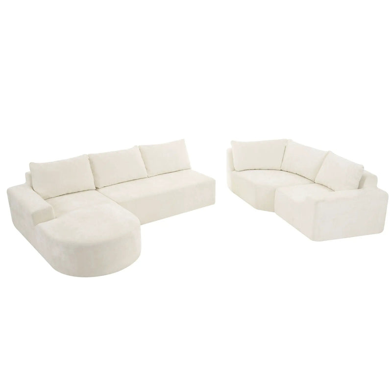 U-Shaped Oversized Modular Cloud Sectional Sofa With Deep Seat For Living Room by HouseOfZazla
