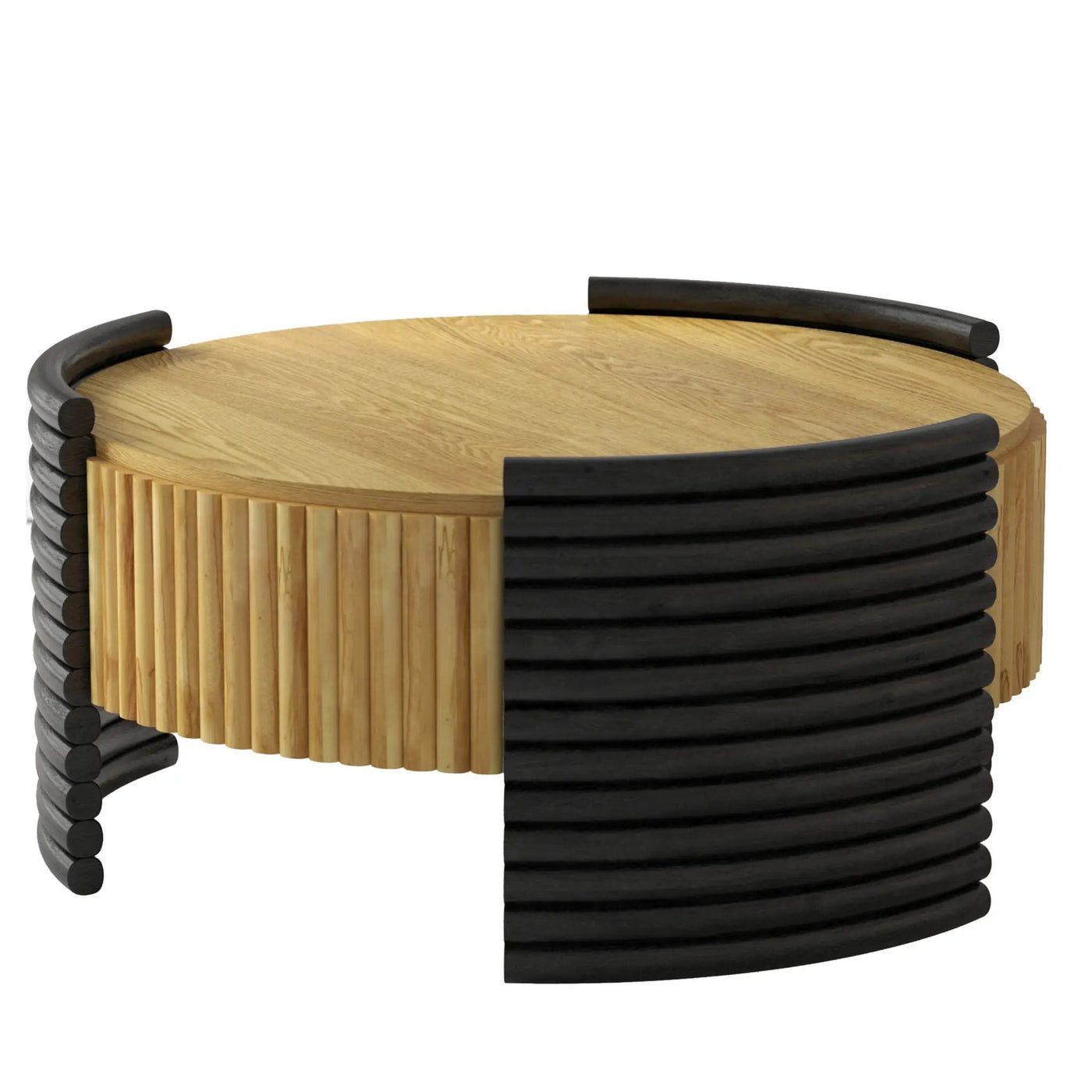 Modern Colorblocked Striped Coffee Table With Flip Top Storage by Unique Piece Furniture