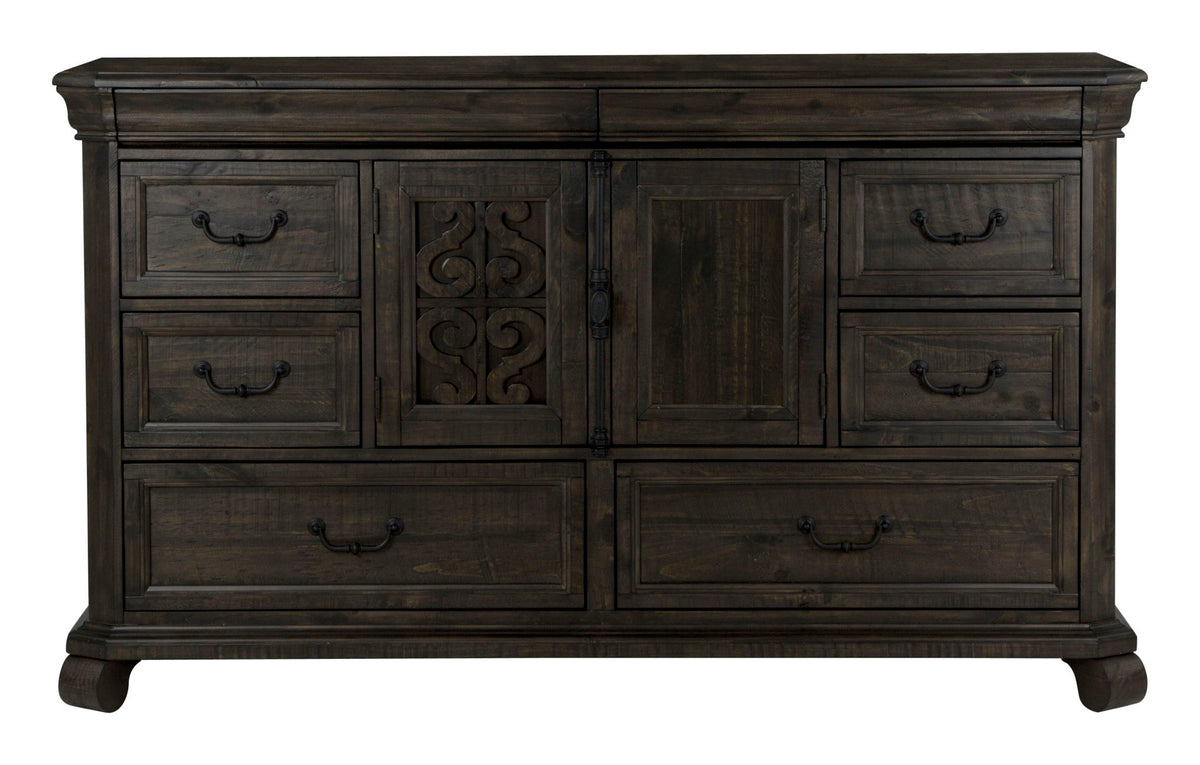 Bellamy - Drawer Dresser With Shaped Mirror - Peppercorn, photo 4 of 7