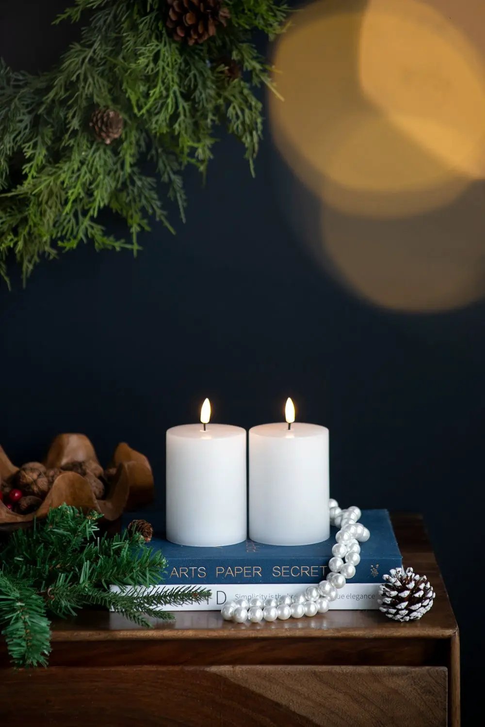 LED Candles With Wick And Remote Control Timer (Set of 2) - White by Unique Piece Furniture