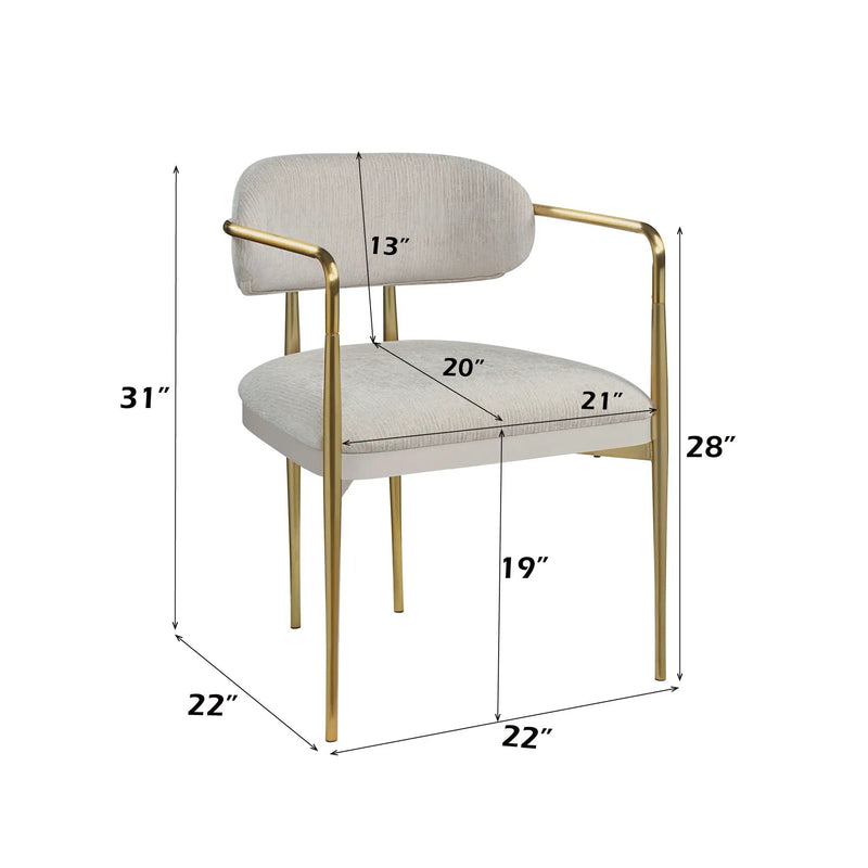 Zayn - Arm Chair (Set of 2) - Beige / Gold by HouseOfZazla