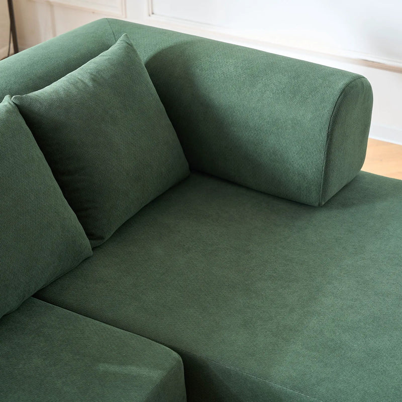 Modular L-Shaped Sectional Sofa With Deep Seat, Movable Chaise & 5 Pillows by HouseOfZazla