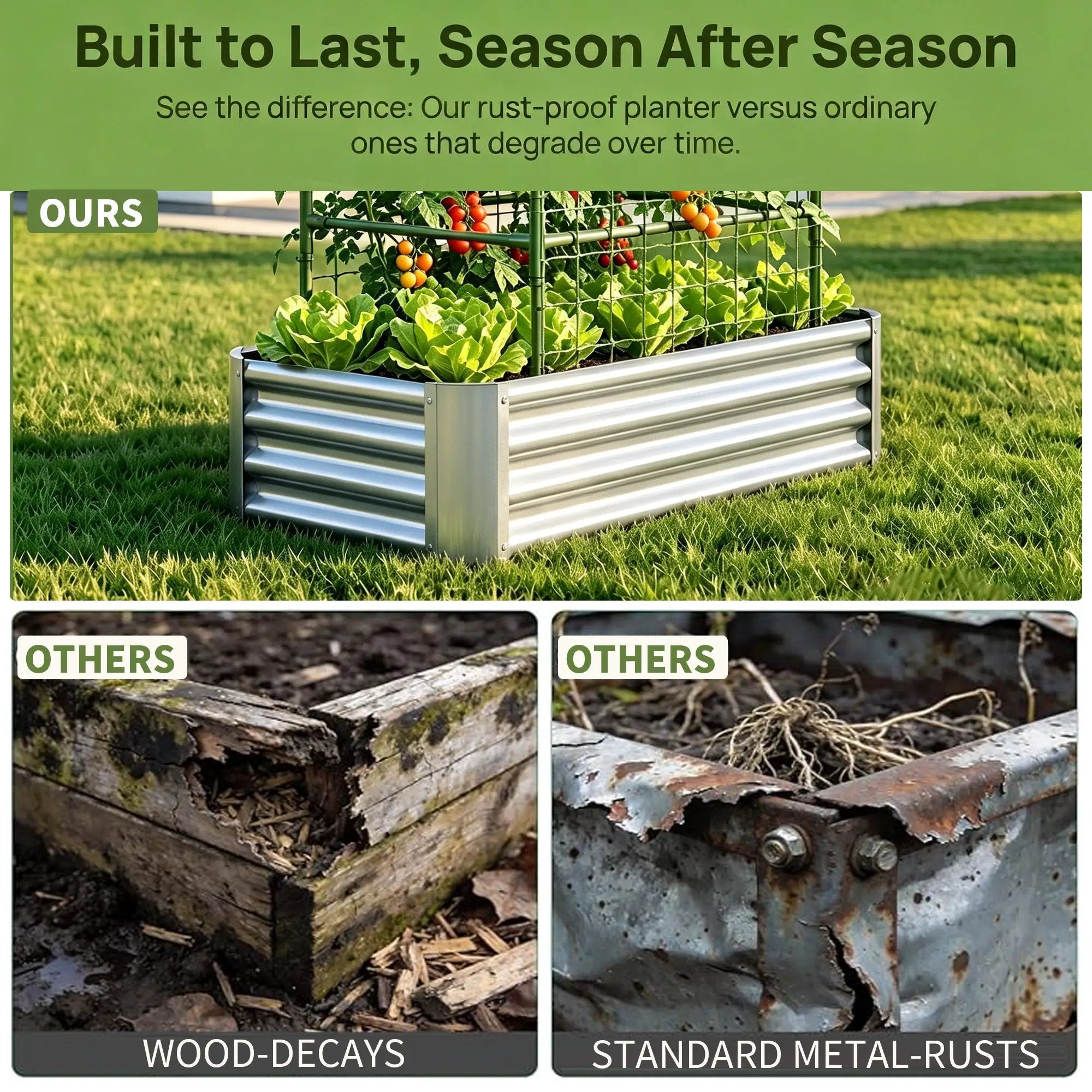 2-in-1 Raised Garden Bed with Trellis by HouseOfZazla