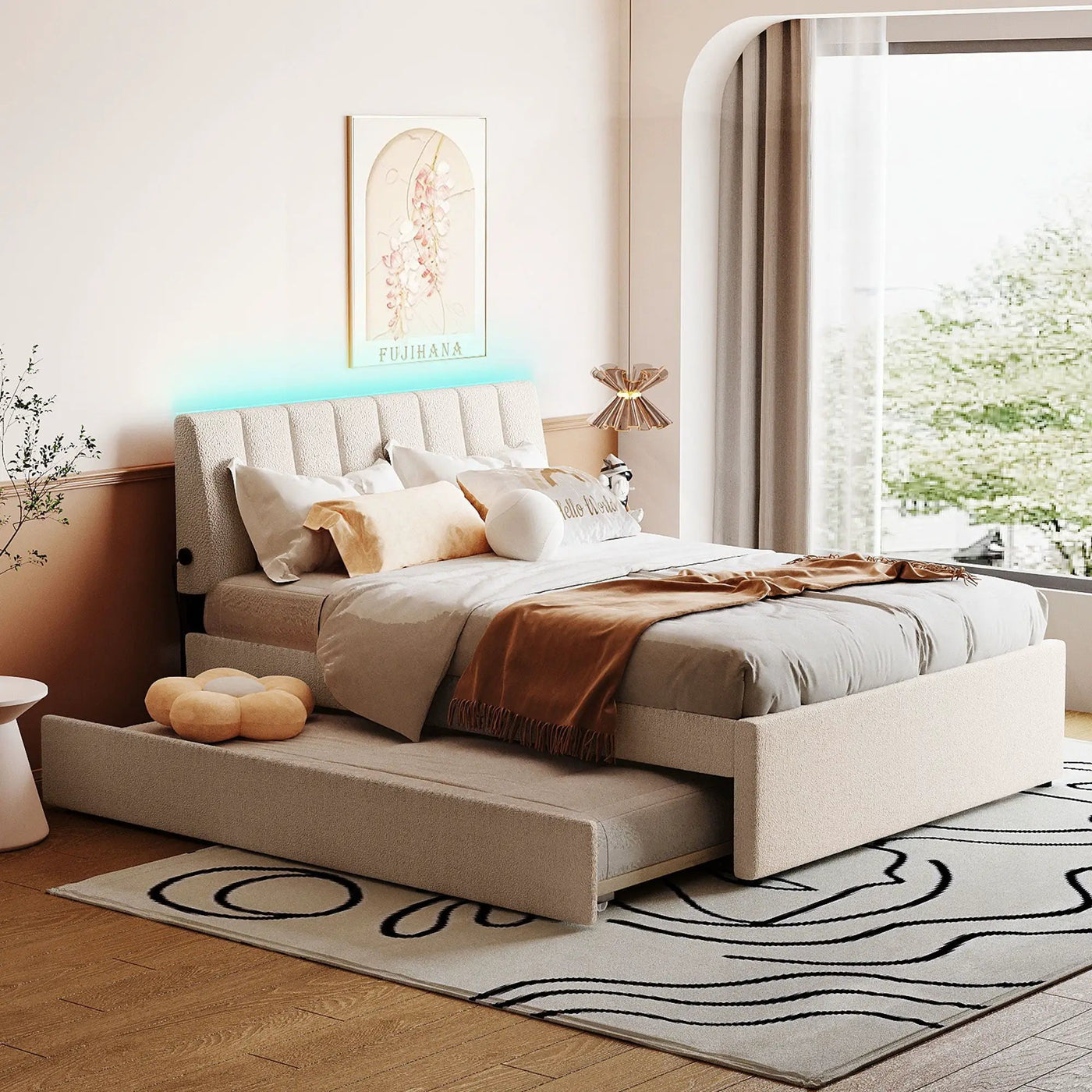 Upholstered Platform Bed With Trundle by HouseOfZazla