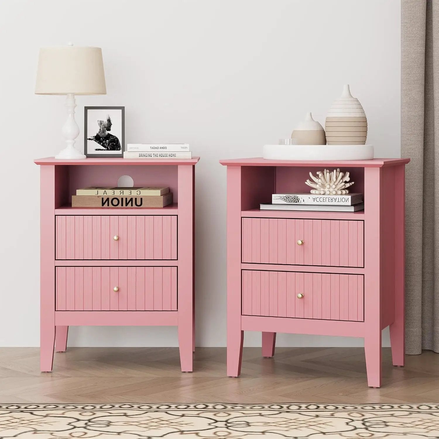 Fluted Nightstand With 2 Drawers by HouseOfZazla
