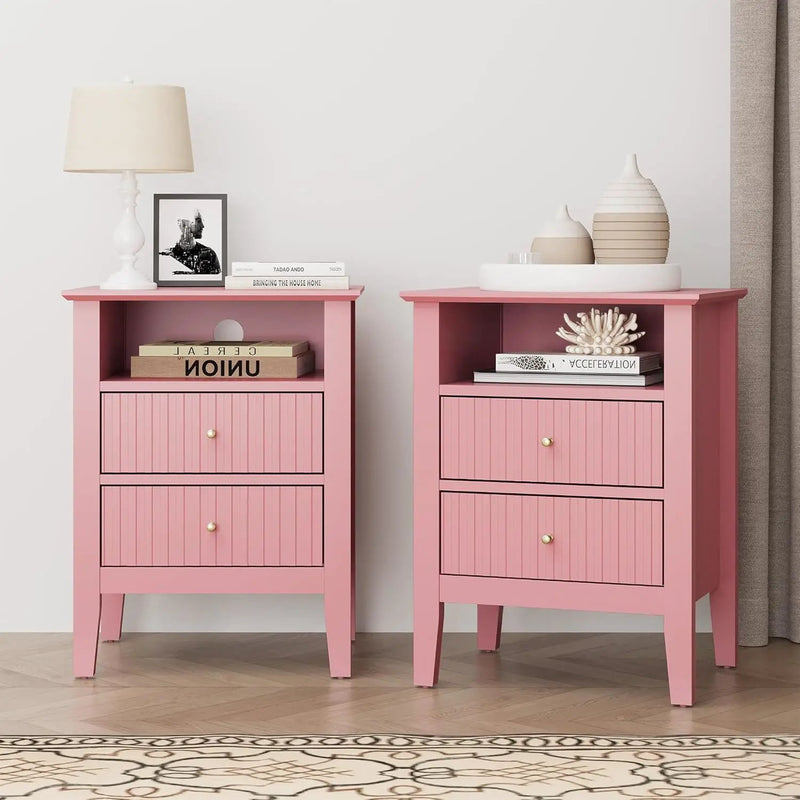 Fluted Nightstand With 2 Drawers by HouseOfZazla