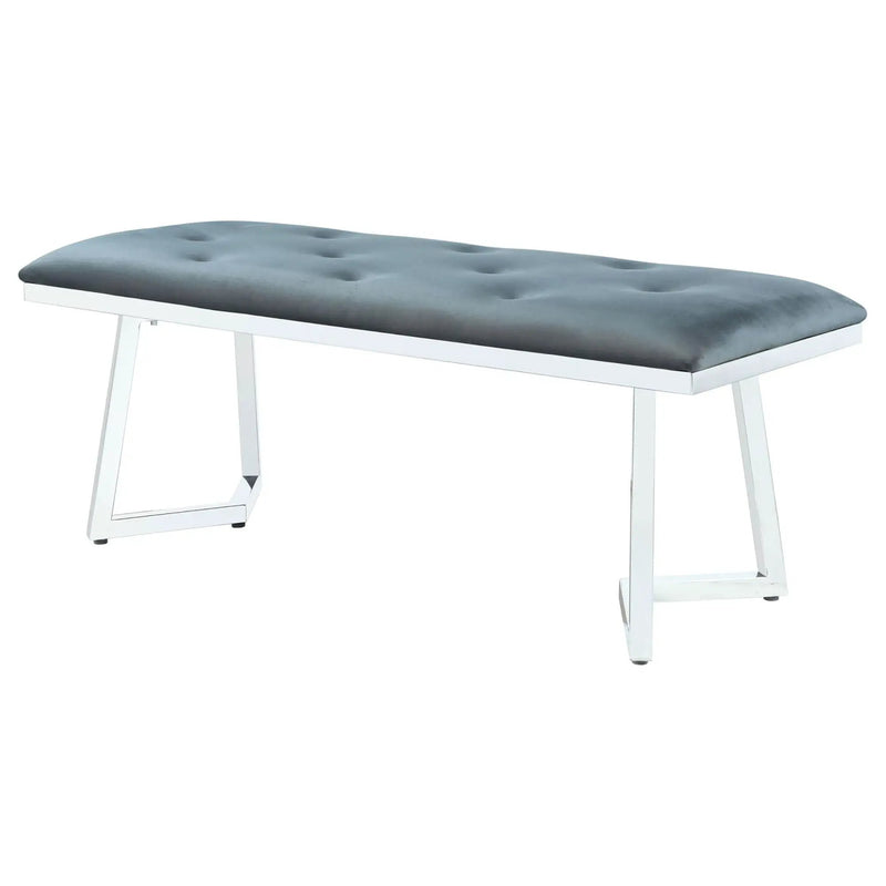 Upholstered Tufted Bench - Gray by HouseOfZazla