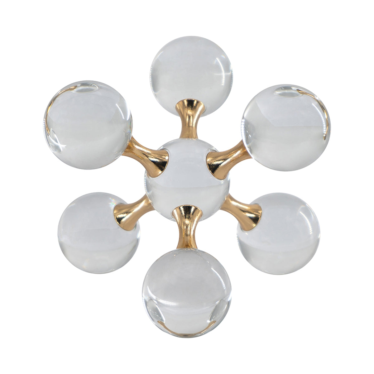 7.9" x 7.9" x 7.9" Clear and Gold Decorative Sculpture by HouseOfZazla