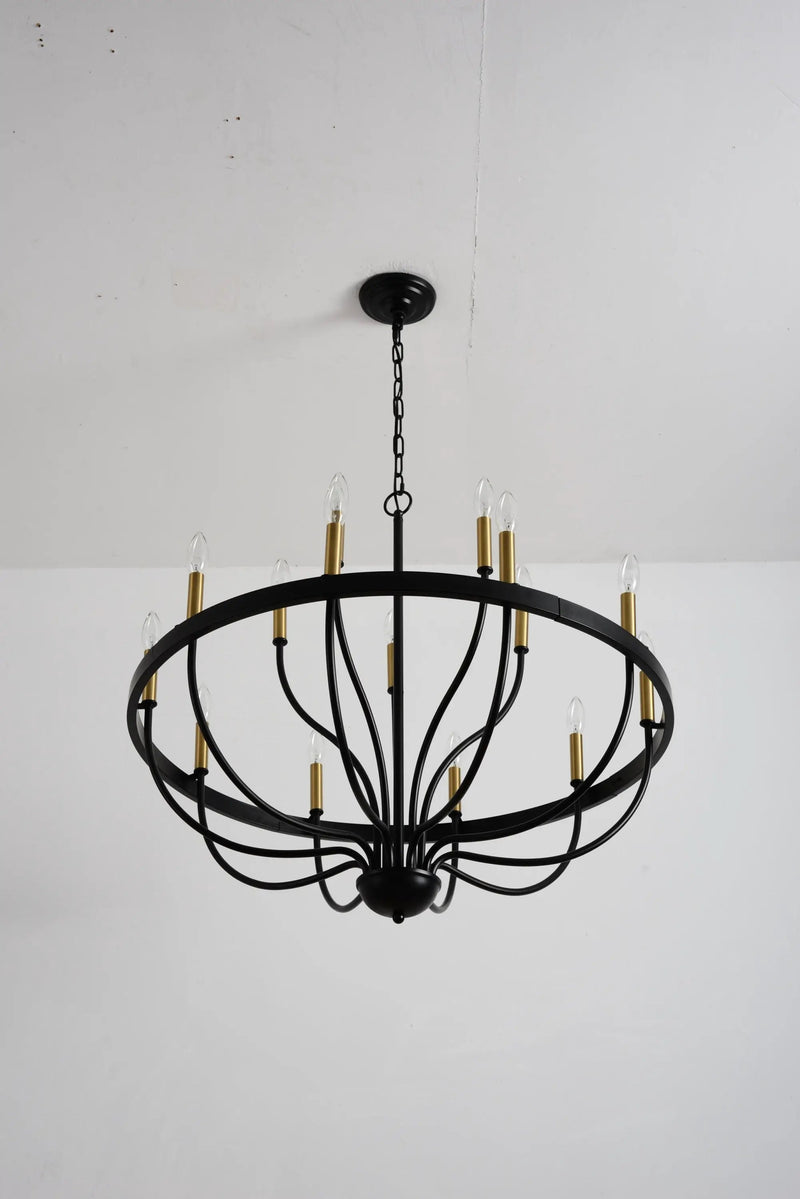18-Light Industrial Iron Candle Chandelier by HouseOfZazla