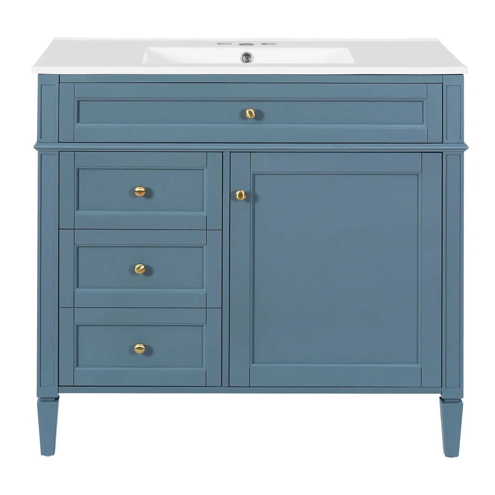 Bathroom Vanity With Top Sink, 2 Drawers And Tip Out Drawer by HouseOfZazla