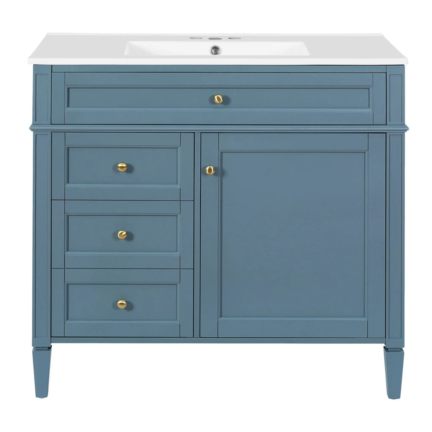 Bathroom Vanity With Top Sink, 2 Drawers And Tip Out Drawer by Unique Piece Furniture