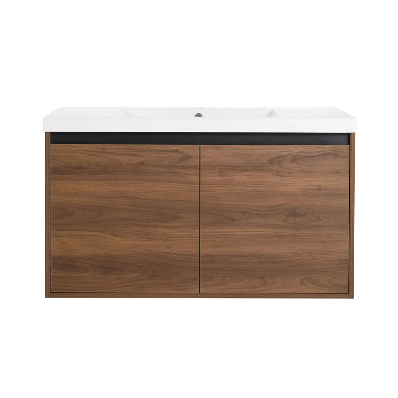 Bathroom Vanity Set With Resin Countertop Sink And 2 Doors, Engineered Wood by HouseOfZazla