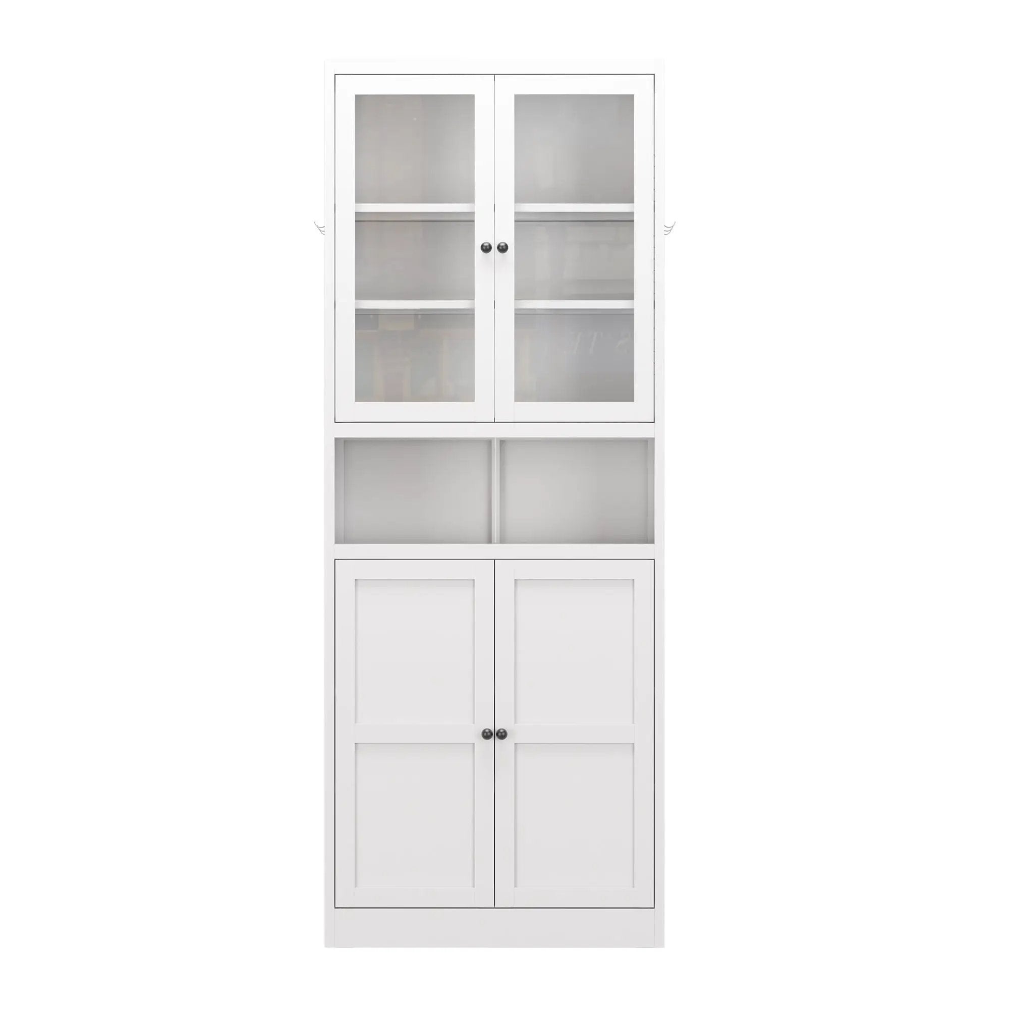 Metal Kitchen Pantry Cabinet Tall Storage With Adjustable Shelves, Heavy Duty Stainless Steel Frame - White by HouseOfZazla
