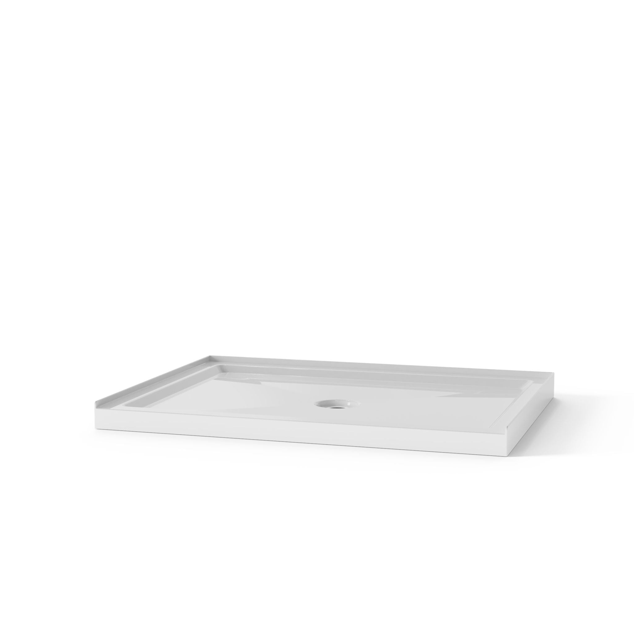 Shower Base Anti Slip Center Drain Single Threshold 32" X 48" - White by HouseOfZazla