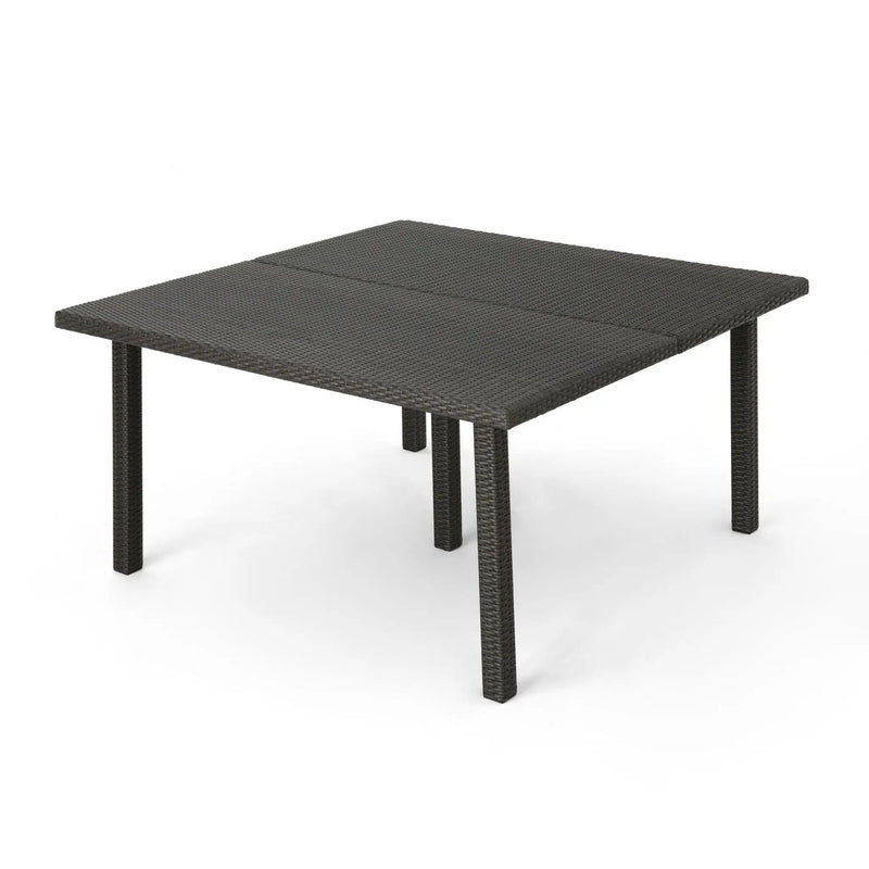 Outdoor Square Rattan Wicker Dining Table - Gray by HouseOfZazla