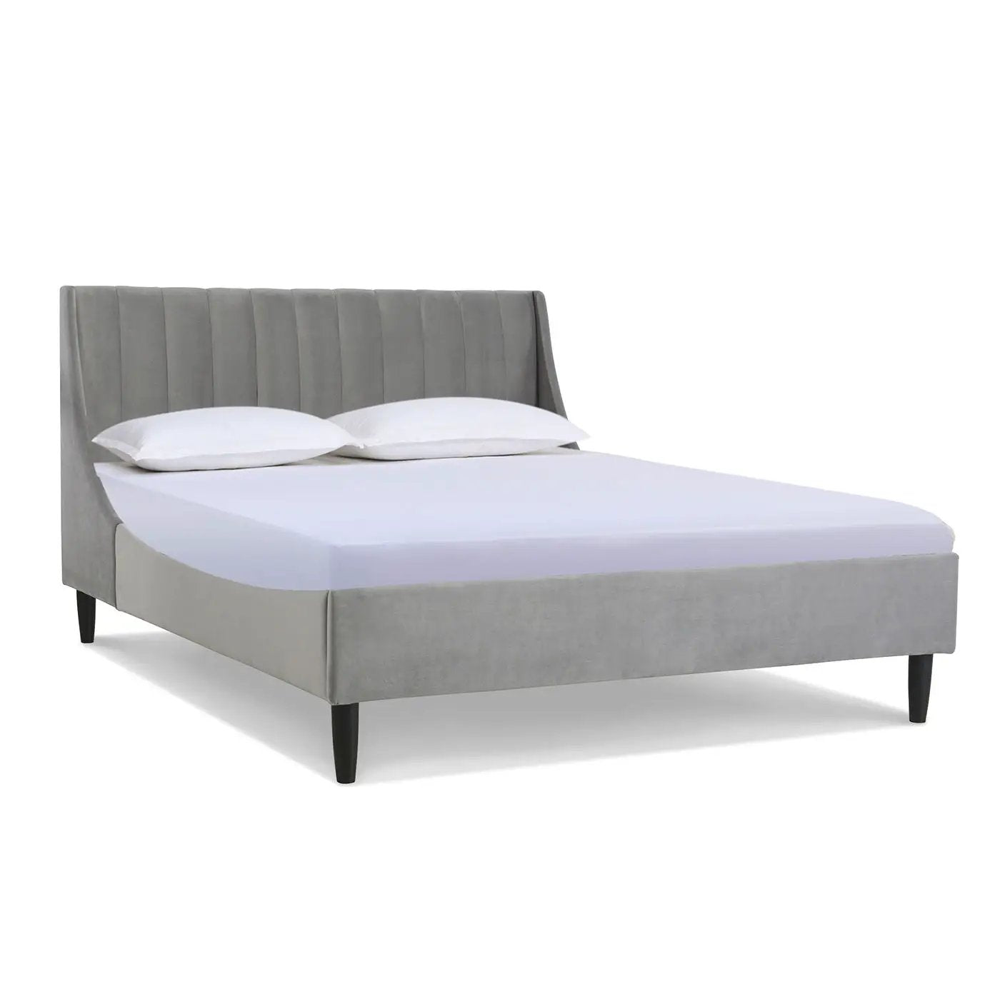 Aspen - Vertical Tufted Modern Headboard Platform Bed Set by HouseOfZazla